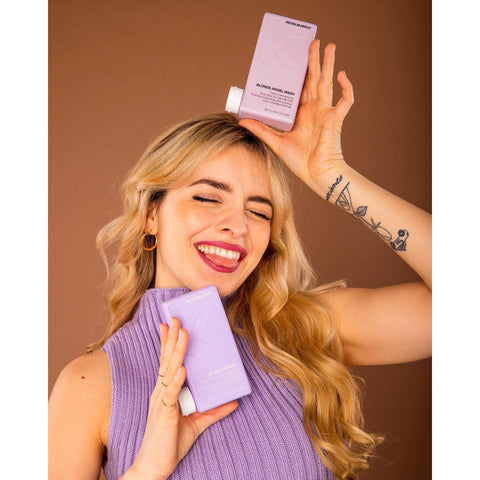 Kevin Murphy Blondes Bundle with hair care products for blonde hair, featuring shampoo, conditioner, and styling items.