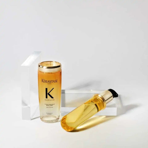 Kérastase Elixir Ultime Original Hair Oil 75ml in a refillable bottle, showcasing the luxurious hair oil for shine and nourishment.