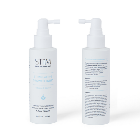 Stïm Haircare Stimulating Growth Tonïc Duo bundle featuring two bottles of scalp treatment for hair growth and revitalization.