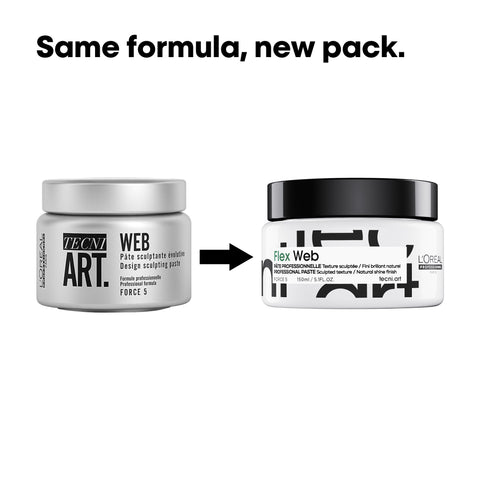 L'Oréal Professionnel Fix Web styling paste in a 150ml jar, showcasing the smooth, creamy texture of the hair styling product.