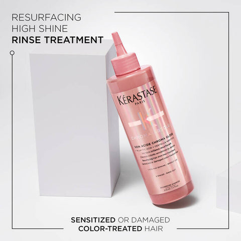 Kérastase Chroma Absolu Respect bundle with hair care products, including shampoo and treatment bottles, on a white background.