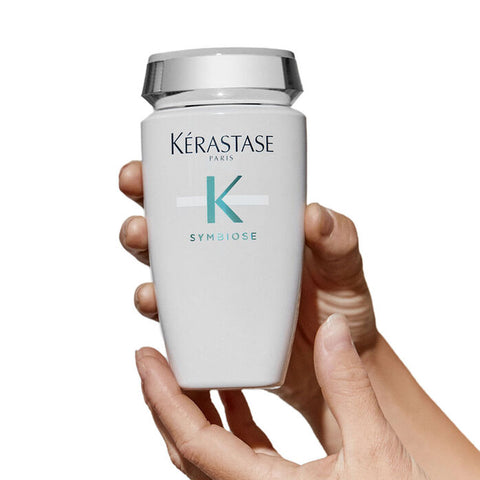 Kérastase Symbiose scalp shampoo in a 250ml bottle, hydrating and anti-dandruff treatment for healthy hair and scalp.