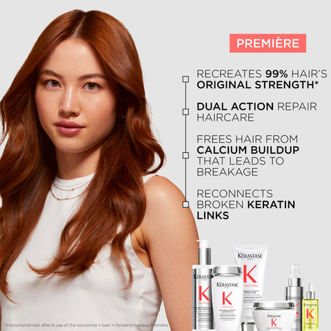 Kérastase Première Decalcifying Ultra-Repairing Pre-Shampoo Treatment bottle, 250ml, with sleek design and product label visible.