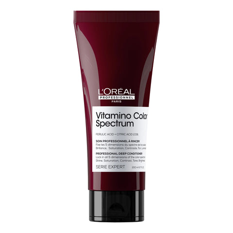 L'Oréal Professionnel Vitamino Color Spectrum Shampoo bundle with multiple shampoo bottles for color-treated hair care.
