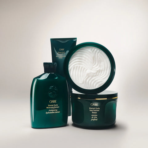 Oribe Eternal Curls moisturizing shampoo bottle with 250ml capacity, designed for curly hair hydration and care.