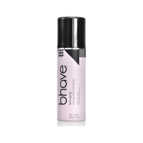 Bhave Lets Spray strong hold hairspray 66ml in aerosol can, ideal for styling and long-lasting hold.