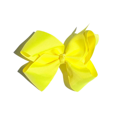Six-inch hair bows with clips in vibrant colors, made by Perfect Pony Hair, perfect for stylish hair accessories and styling.