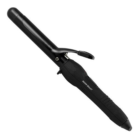Silver Bullet City Chic Curl Iron, black hair curler with textured barrel for creating stylish curls and waves.