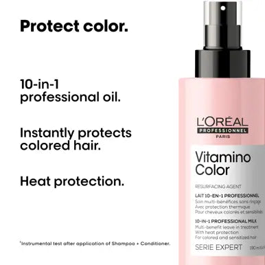 L'Oreal Professionnel Vitamino Color Trio gift pack with shampoo, conditioner, and mask for vibrant hair care.
