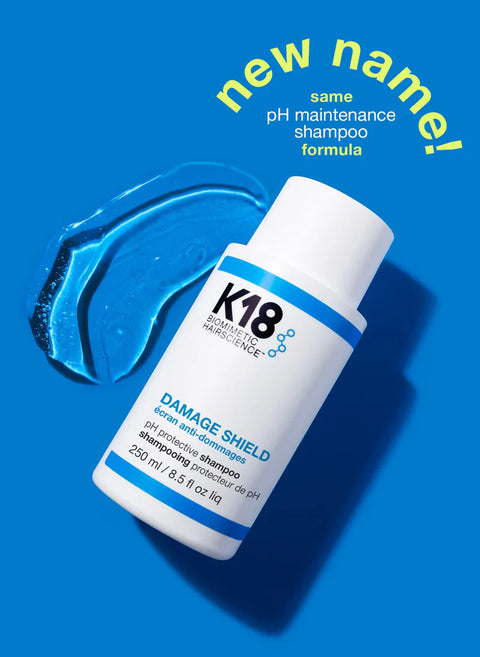 K18 Damage Shield pH Protective Shampoo in 250ml bottle, showing the sleek K18 shampoo packaging with product label.