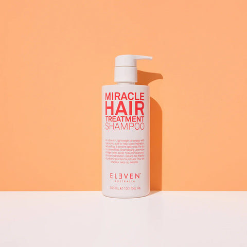 Eleven Australia Miracle Hair Treatment Shampoo 300ml bottle, showcasing sleek packaging and product label.