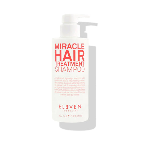 Eleven Australia Miracle Bundle with Miracle Hair Treatment Shampoo 300ml in a natural, sleek bottle for healthy, shiny hair.