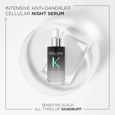 Kérastase Symbiose Anti-Dandruff Regime bundle for oily scalp, featuring scalp serum and hair treatment products.