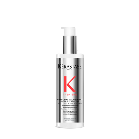Kérastase Première Decalcifying Ultra-Repairing Pre-Shampoo Treatment bottle, 250ml, for damaged hair repair and scalp cleansing