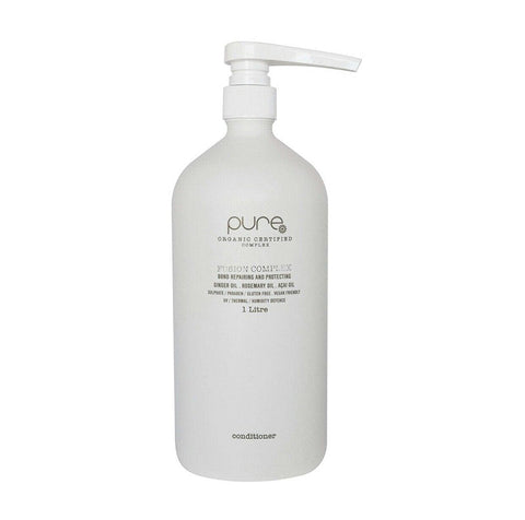 Pure Fusion Complex Conditioner bottle, 1 liter size, featuring a sleek design and label with natural ingredients.