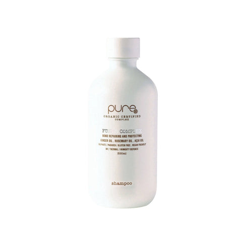 Pure Fusion Complex Shampoo in 300ml bottle, featuring a clear, sleek design and label with the Pure brand name.