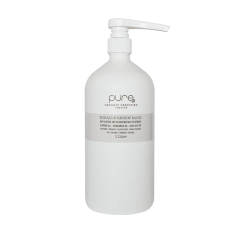 Pure Miracle Renew Mask by Pure in a 1000ml jar, showing the creamy texture and clean packaging.