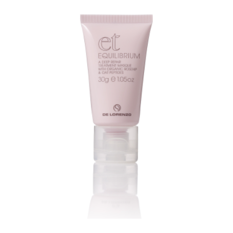 Delorenzo Essential Treatments Equilibrium styling product bottle with label, designed for hair styling and care.