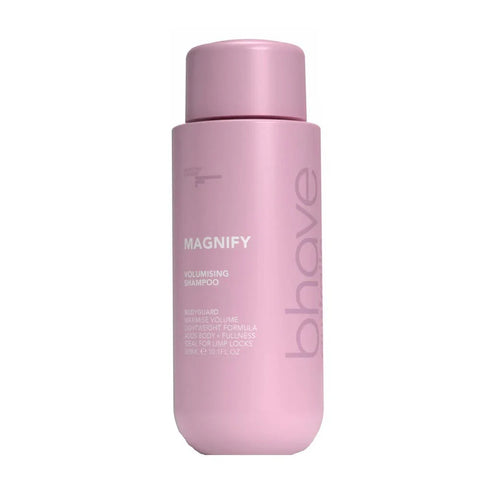 Bhave Magnify shampoo bottle with label, 300ml size, featuring product details and branding on a clean background.