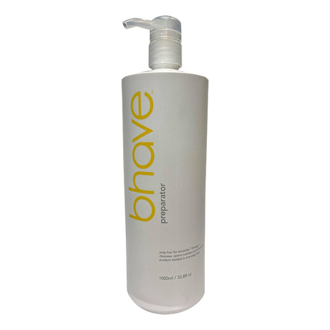 Bhave Preparator 1000ml bottle, a professional hair care product in a clear plastic container with a white cap.
