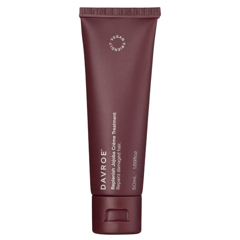 Davroe Replenish Jojoba Treat 50ml hair treatment bottle with a sleek design and natural jojoba oil for nourishing hair care.