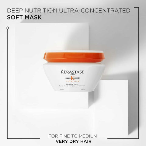 Kérastase Nutritive bundle for medium to thick, very dry hair with shampoo, conditioner, and treatment products in the set.