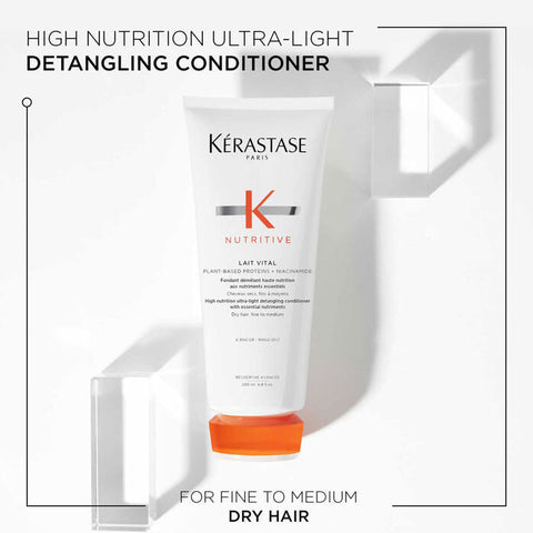 Kérastase Bain Satin bundle showing bottles of nourishing shampoo and conditioner for hair care.