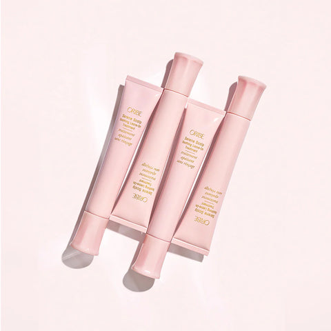 Oribe Serene Scalp Soothing Leave-On Treatment in a 50ml bottle, designed to calm and soothe the scalp.