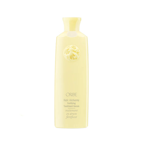 Oribe Hair Alchemy Fortifying Treatment Serum 175ml in a sleek bottle, designed for nourishing and strengthening hair.