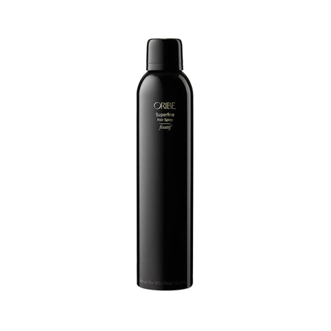 Oribe Superfine Hair Spray 300ml, a styling spray in a sleek bottle, designed for lightweight hold and shiny hair.