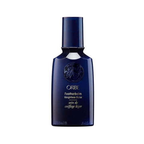 Oribe Featherbalm Weightless Styler 100ml styling product bottle with sleek design and clear label, used for lightweight hair styling.