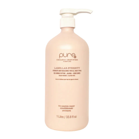 Pure Lamellar Eternity Conditioner 1L bottle with sleek packaging, designed to nourish and hydrate hair effectively.