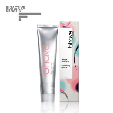 Bhave Deep Intense Conditioning Mask 145ml, creamy hair mask in a jar with a white lid, suitable for deep conditioning treatments.