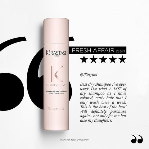 Kérastase Fresh Affair dry shampoo in 150g spray bottle, lightweight formula for freshening hair and absorbing oil.