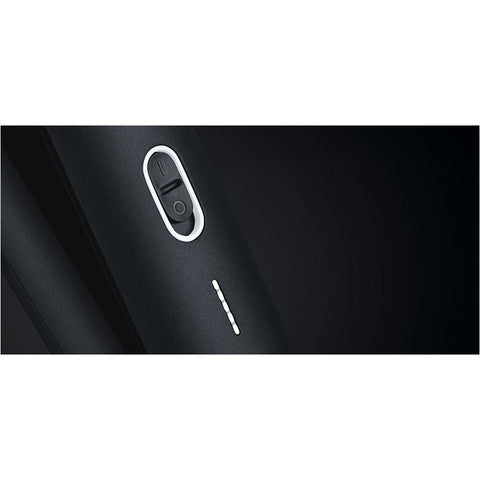 GHD Unplugged black straightener with sleek design and ceramic plates for smooth, professional hair styling.