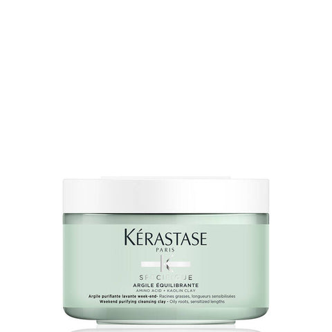 Kérastase Spécifique Argile Équilibrante clay shampoo for oily hair, scalp treatment in 250ml bottle with product packaging.