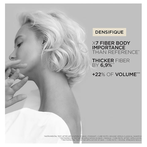 Kérastase Densifique Bain Densité shampoo bottle, 250ml, with sleek design and product label visible.