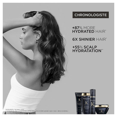 Kérastase Chronologiste Bain Shampoo in 250ml bottle, showcasing luxurious hair care shampoo with elegant packaging.