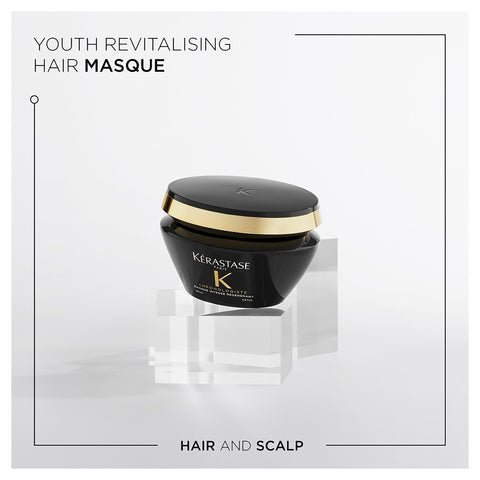 Kérastase Chronologiste Masque treatment in a 200ml jar, with a luxurious creamy texture for hair rejuvenation and deep conditioning.