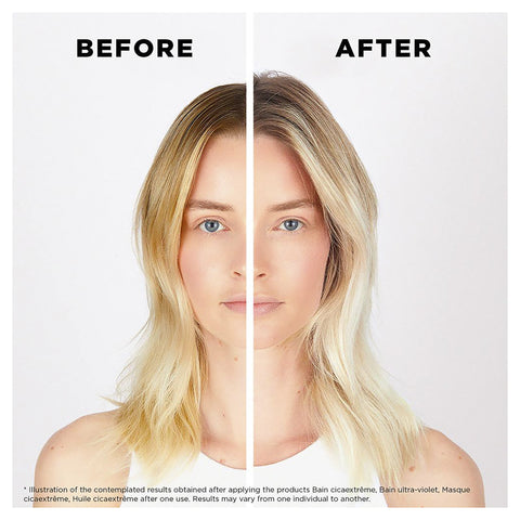 Kérastase Blond Absolu Lumière Shampoo refillable duo 500ml bottles, brightening hair and enhancing blonde shine.