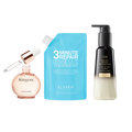 H&L SALON Ultimate Hair Repair Trio Bundle featuring shampoo, conditioner, and hair treatment for damaged hair.