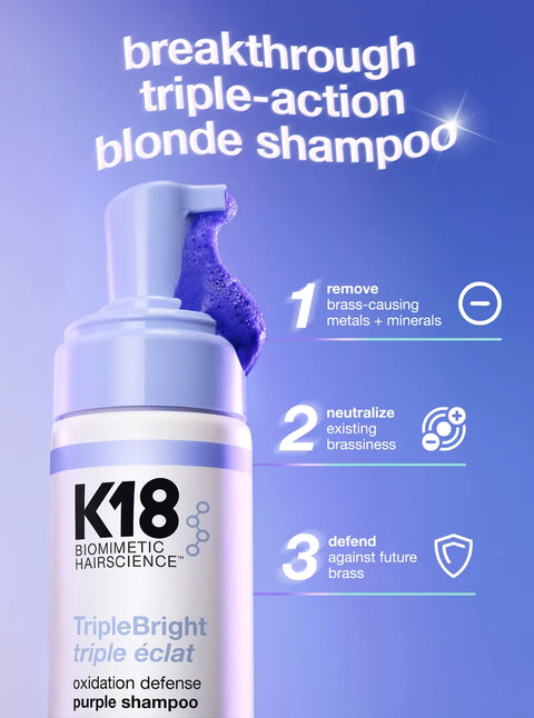 K18 TripleBright oxidation defense purple shampoo 125ml
