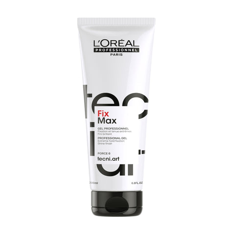 L'Oréal Professionnel Fix Max styling spray in 200ml bottle, providing strong hold for hair styling.