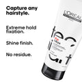 L'Oréal Professionnel Fix Max styling spray bottle in 200ml, designed for strong hold and professional hair styling.