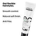 L'Oreal Professionnel Flex Liss Control styling lotion in a 150ml bottle, designed for smooth, sleek hair styling.