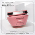 Kérastase Chroma Absolu Respect bundle with hair masque and shampoo for color-treated hair, featuring sleek packaging and product tubes.