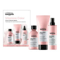 L'Oreal Professionnel Vitamino Color Trio gift pack includes shampoo, conditioner, and treatment for vibrant hair care.