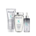 Kérastase Symbiose anti-dandruff scalp care bundle with shampoo and treatment for oily scalp, featuring sleek packaging and product bottles.