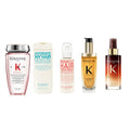 The Luxe Hair Ritual bundle by H&L SALON, featuring hair care products with bottles and packaging, on a neutral background.