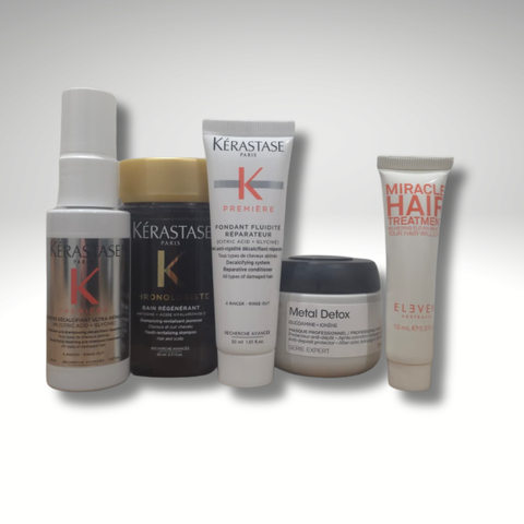 H&L SALON GWP bundle featuring multiple hair care products in clear packaging with branding and product labels visible.